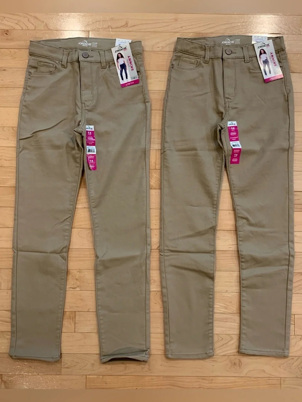 Jordache Girls High Rise Skinny Jean – Size 14 Slim – New Stretch Khakis 14S